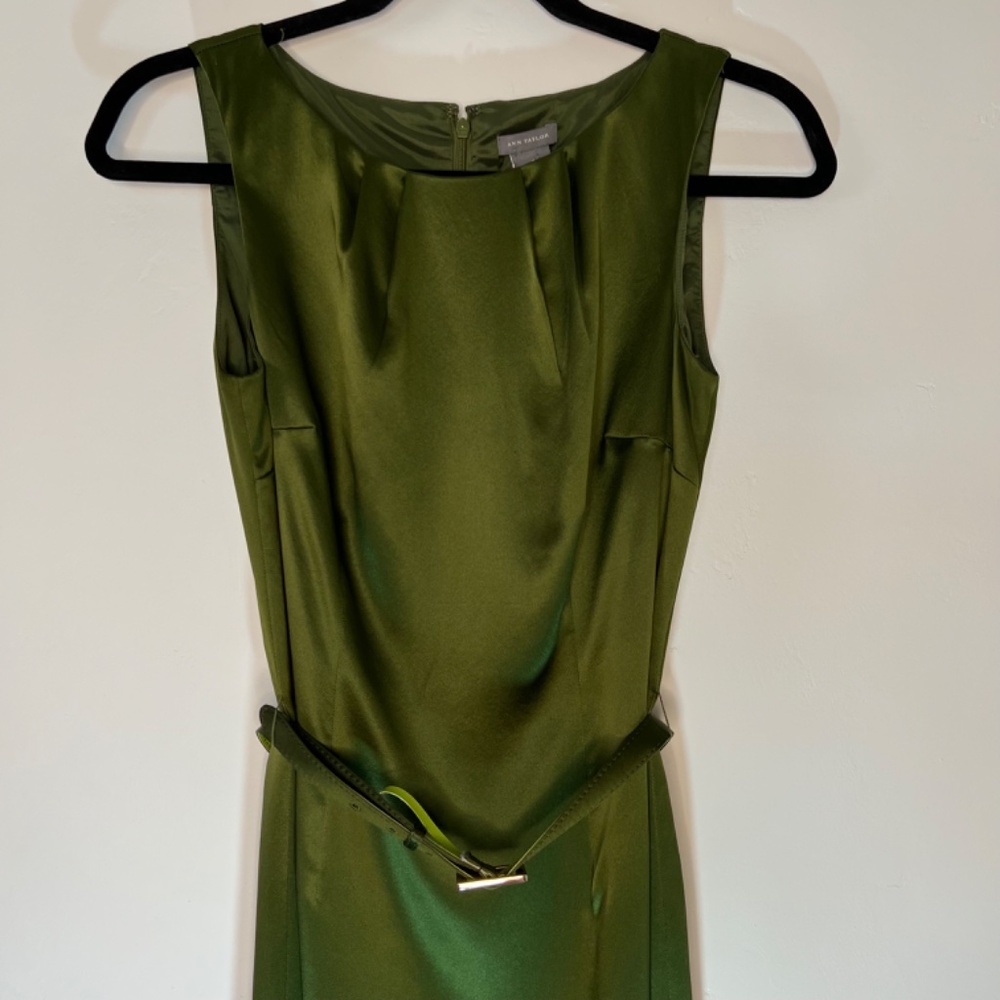 Ann Taylor Green Silk Dress - Picture 2 of 10